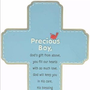 PRECIOUS BOY Blue Gift Cross with Prayer, NIB